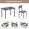 Costway 5 PCS Dining Table Set Industrial Style Kitchen Table & Chairs for 4 Gray/Brown/Dark Brown